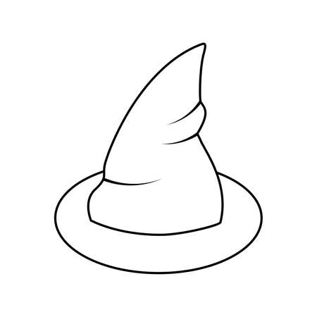 Contour image of a witchs hat. Vector illustration.のイラスト素材