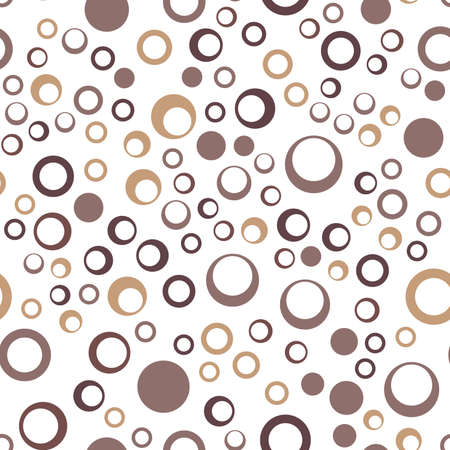 Seamless pattern of repeating circles of different sizes in beige tones. Suitable for wrapping paper, various textiles and as a background for printing.のイラスト素材