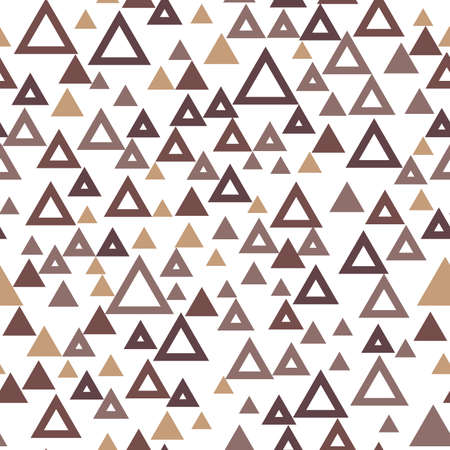 Seamless pattern of repeating triangles of different sizes in beige tones. Suitable for wrapping paper, various textiles and as a background for printing.のイラスト素材