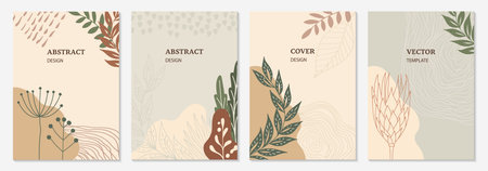 Set of universal art templates. Suitable for greeting cards, holiday cards, corporate cards and...