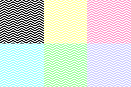 pattern. color zigzag pink blue yellowのイラスト素材