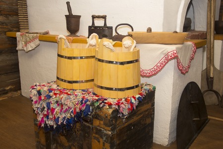 The interior of an old house. Old things in use.の写真素材