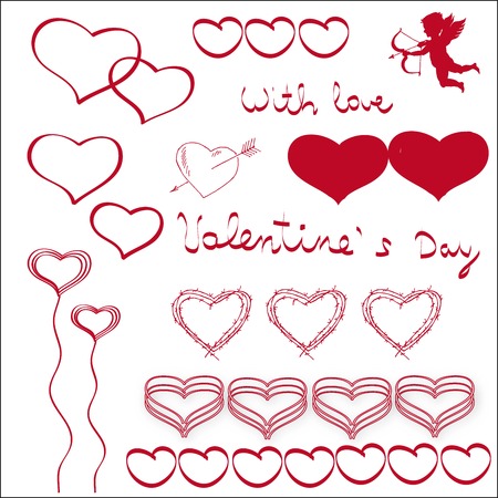 with love. set of vector sketchesのイラスト素材