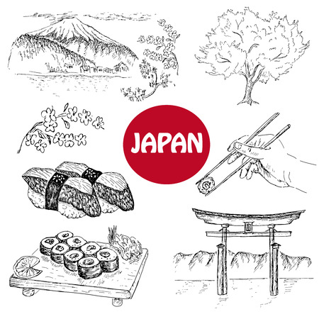 japanese illustrationのイラスト素材