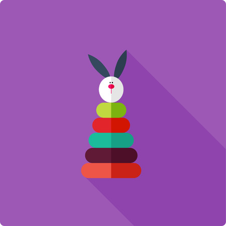 Colorful stacking toy for little kid. Simple flat vector illustration.のイラスト素材