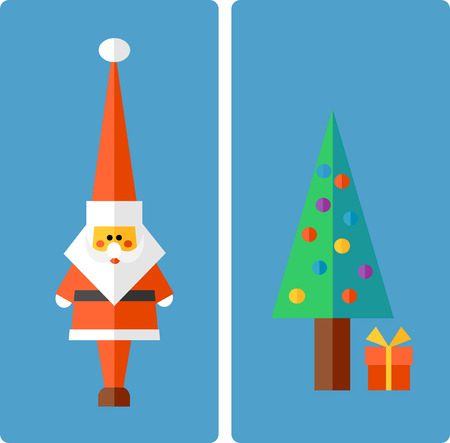 Christmas and New Year vector greeting cardのイラスト素材