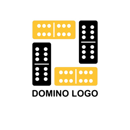 Domino . Domino flat illustration on white background. Domino sign design element.のイラスト素材