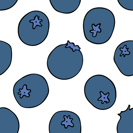 Seamless pattern with blueberries.  Design element for fabric, textile, wrapping paper, food packageのイラスト素材