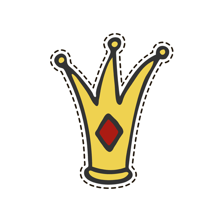 Isolated crown in patch style.のイラスト素材