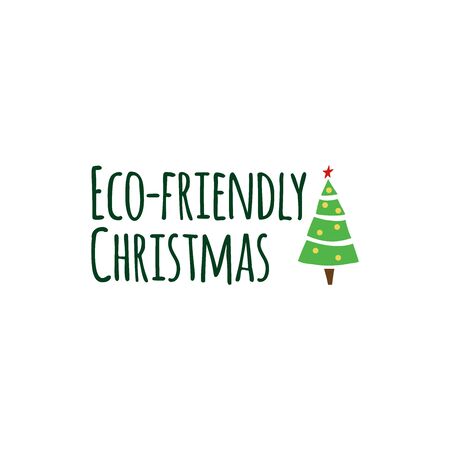 Christmas eco-friendly tree on whiteのイラスト素材