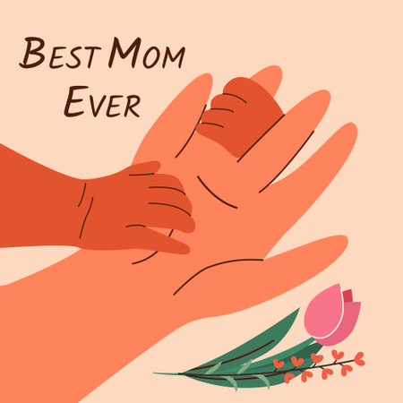 Trendy Motherhood holiday greeting cardのイラスト素材