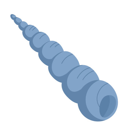 Tropical Spiral sea shell underwater mollusk on white backgroundのイラスト素材