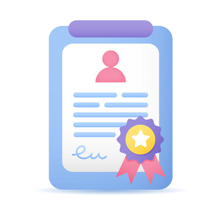 Clipboard document page certificate iconのイラスト素材