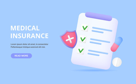 Banner medical insurance conceptのイラスト素材
