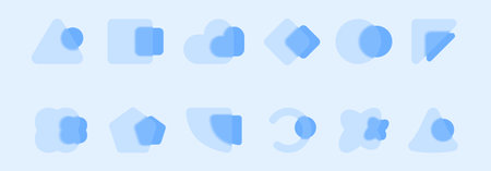 Geometric shape glass morphism modern trendy style setのイラスト素材