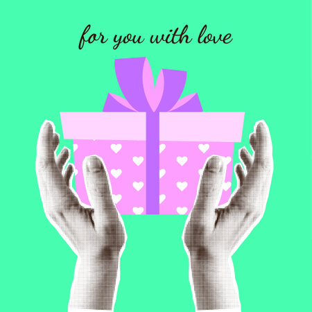 Halftone collage holiday bannerのイラスト素材