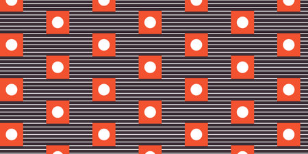 Abstract Geometric Stripes and Circles seamless Pattern