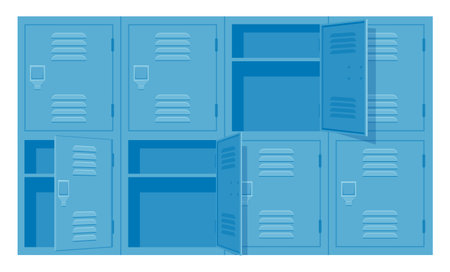 School Lockers with open doors