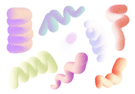 Pixelated bitmap twisted line shapeのイラスト素材