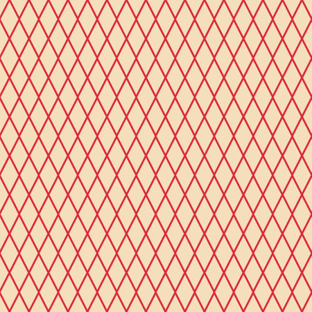 Red Diamond Grid Pattern on Beige Backgroundのイラスト素材