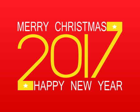 Happy New Year 2017 and Merry Christmas.のイラスト素材