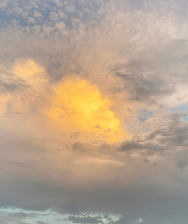 Cloudscape has been developing in gorgeous form. This image has been taken at sunset.の写真素材