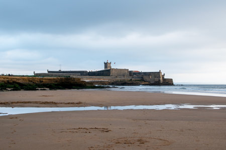 Stunning Beach Landscape in Cascais, Portugalの写真素材