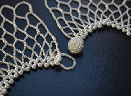 necklace on a black background close-up, beautiful photo digital picture