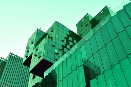 abstract modern building background, shanghai, china.の写真素材
