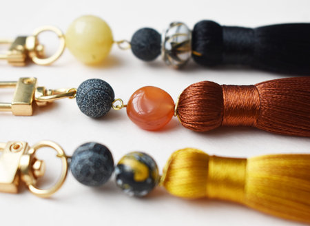 Colorful beads on a white background. Beads for jewelry.
