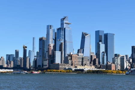 View of Lower Manhattan from the Hudson River.の写真素材