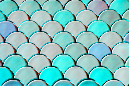Seamless pattern of turquoise and green glass circles.の写真素材