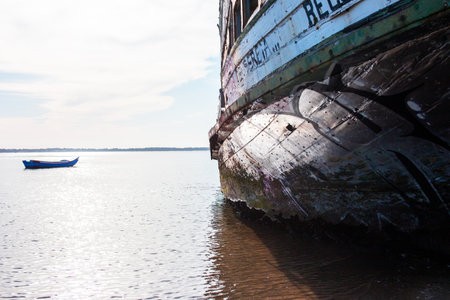 Shipwreck on the coast of the Baltic Seaのeditorial素材