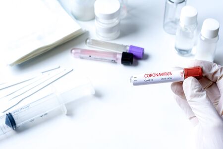 Medical analysis laboratory on whiteの写真素材