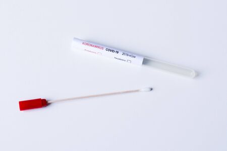 Medical swab for nasopharyngeal or saliva testの写真素材