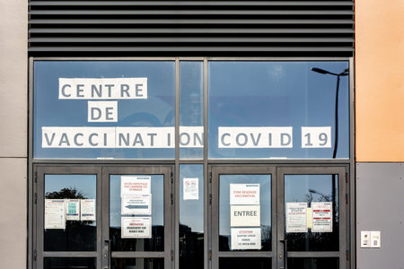 Covid-19 vaccination center in the gymnasium of Taverny, France