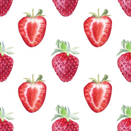 Strawberry painted watercolors.のeditorial素材