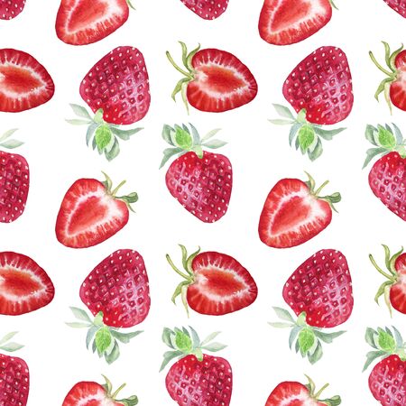Strawberry painted watercolors.のeditorial素材