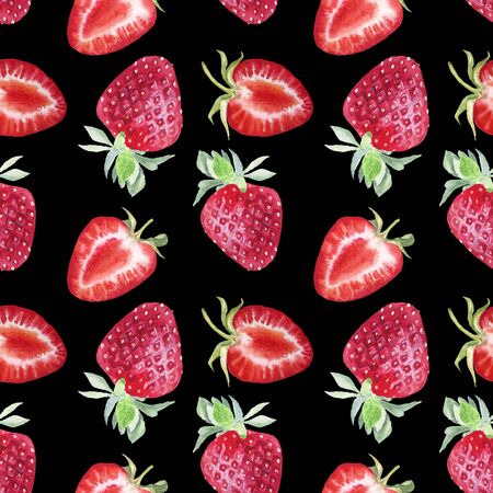 Strawberry painted watercolors.のeditorial素材