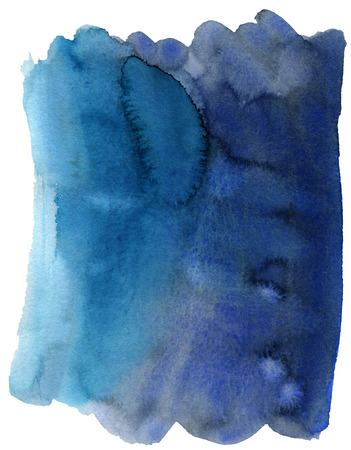 Blue watercolor stain painted by hand. Watercolor backgroundの写真素材