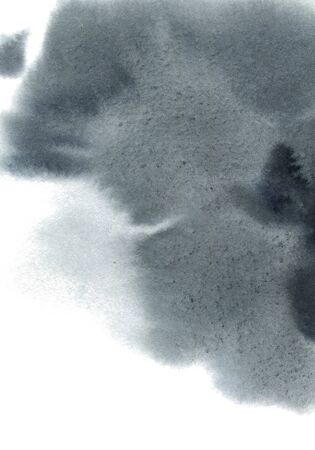 Abstract watercolor background. Gray watercolor stain, hand-drawn. Card with watercolor blots.の写真素材