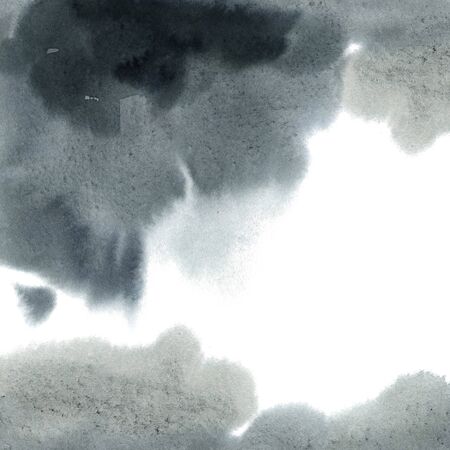 Abstract watercolor background. Gray watercolor stain, hand-drawn. Card with watercolor blots.の写真素材
