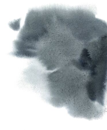 Abstract watercolor background. Gray watercolor stain, hand-drawn. Card with watercolor blots.の写真素材