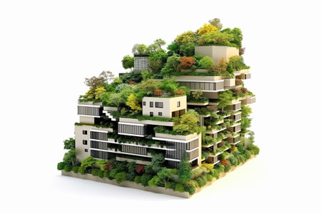 Model of a multi-storey residential building.の素材