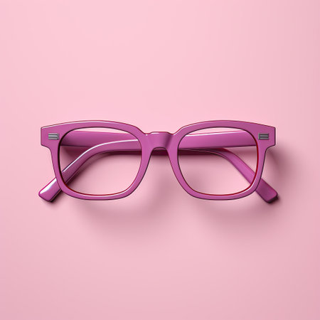 Glasses isolated on a pink background. illustration. top view.の素材