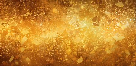 golden abstract background with bokeh effect and gold glitter textureの素材