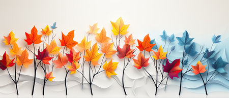 Autumn background with maple leaves. illustration.の素材