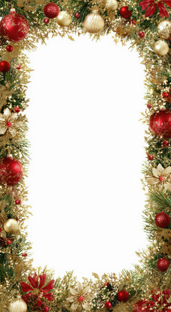 christmas frame isolated on white background with copy space for your textの素材