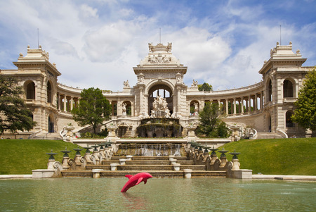 The historic palace  Palais Longchamp  of Marseille in Franceのeditorial素材