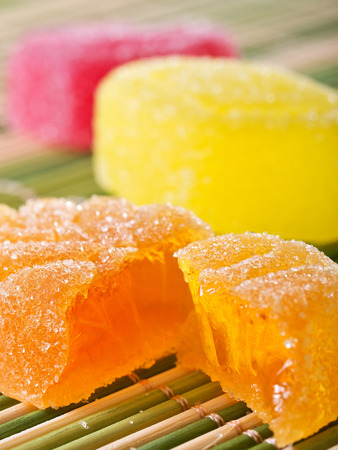 Assortment of colourful fruit jelly candiesの写真素材